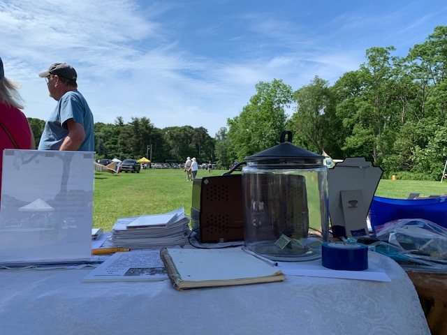The view from behind the LIRTVHS table showing open filed at Islip Grange in Sayville.