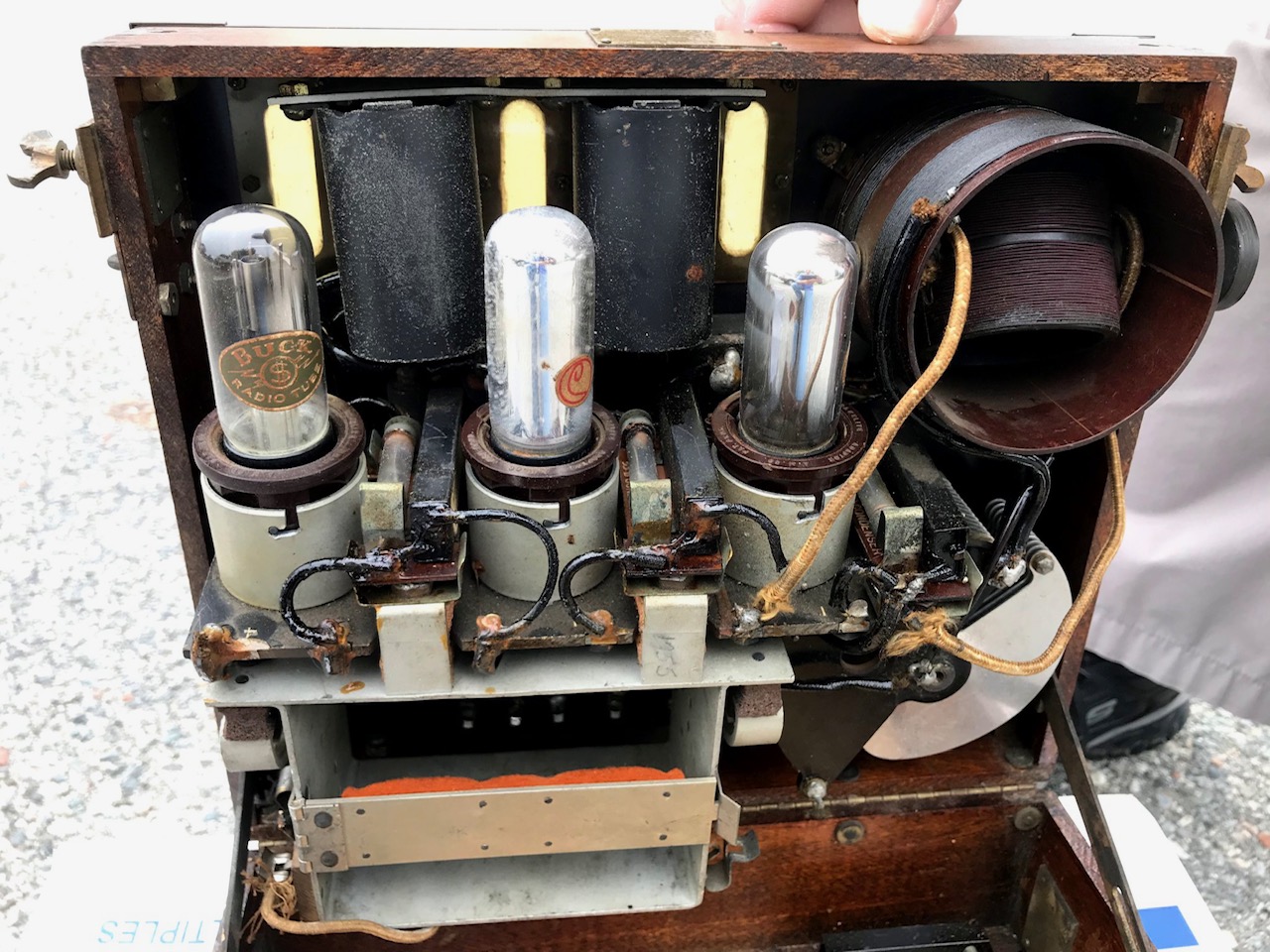 Tubes inside a radio.